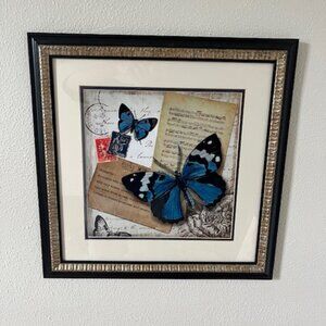 Butterfly/Music framed artwork 19" x 19"